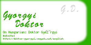 gyorgyi doktor business card